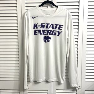 Kansas State Wildcats Nike Dri Fit White Purple K-State Energy Long Sleeve Sz S
